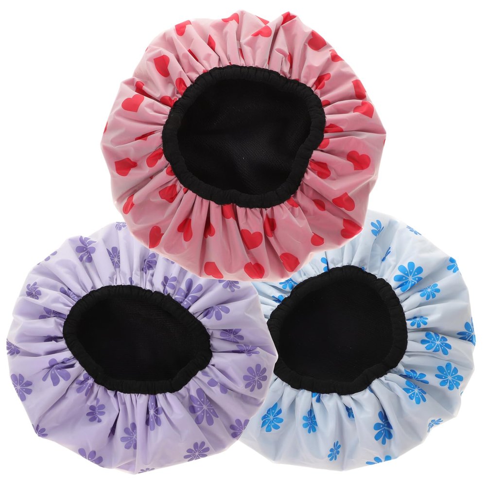 Pack of Breathable PEVA Satin Microfiber Shower Caps