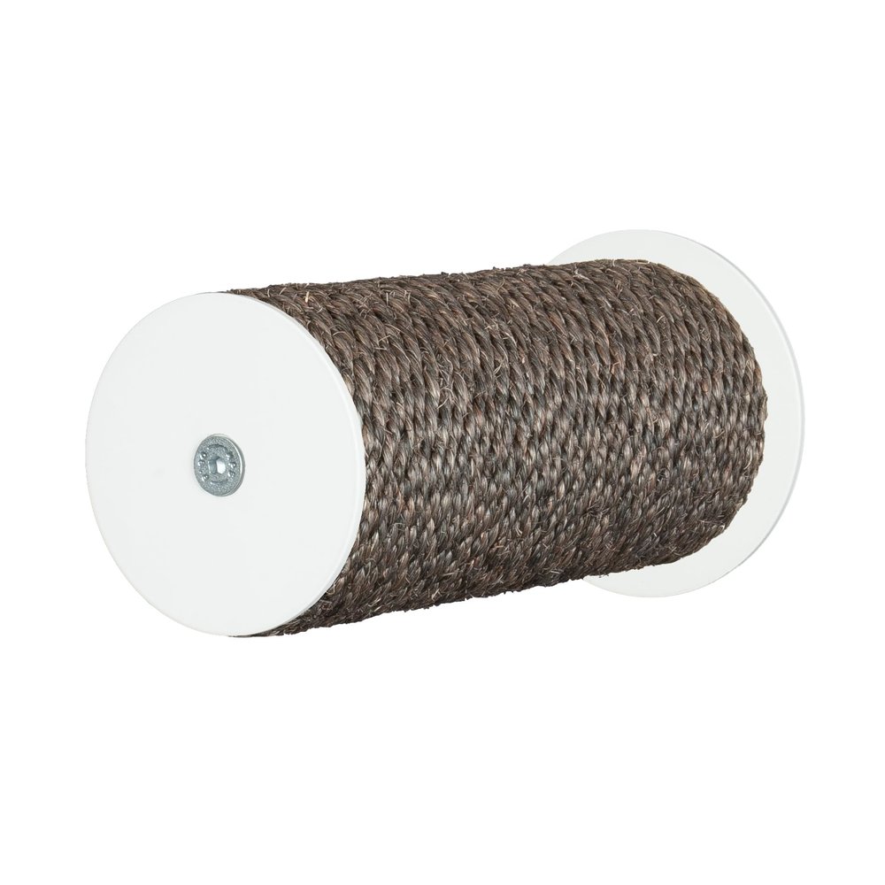 Kratzbaumland 12 cm Style Climbing Step Wall Element for Cats, 20 cm, Brown Sisal, White Metal