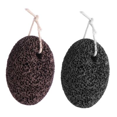 Natural Pumice Stone, 2 Pieces, Black, Foot File for Callus Removal