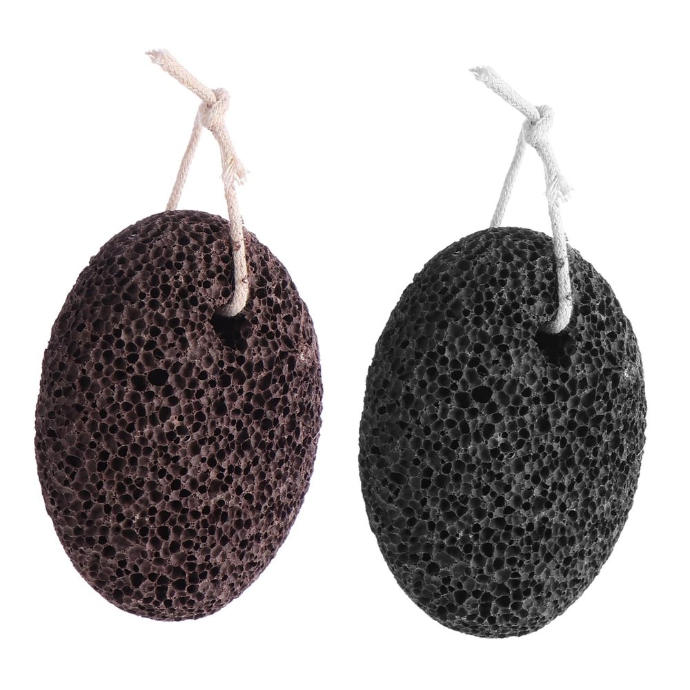Natural Pumice Stone, 2 Pieces, Black, Foot File for Callus Removal