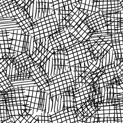 20 Black-and-White Grid Pattern Paper Napkins, 33 x 33 cm