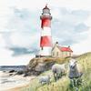 20 Maritime Sheep-at-the-Lighthouse Napkins, 33 x 33 cm view 1