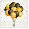 20 Black and Gold Balloon Birthday Napkins, 33 x 33 cm view 1