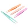 4-Piece Stainless Steel Eyebrow Tweezer Set with Angled Fine Tips view 1
