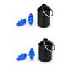 2 Pairs Blue Silicone Gel Earplugs with Noise Reduction and Mini Aluminum Cases view 1