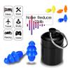 2 Pairs Blue Silicone Gel Earplugs with Noise Reduction and Mini Aluminum Cases view 2