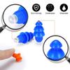 2 Pairs Blue Silicone Gel Earplugs with Noise Reduction and Mini Aluminum Cases view 3