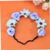 Blue Fabric Rose Flower Crown Headband view 2