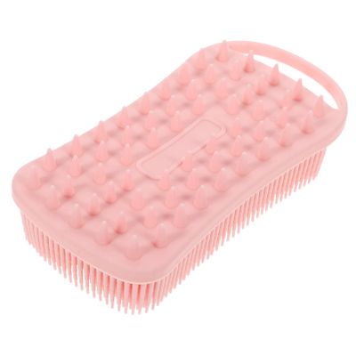 Silicone Bath Brush for Children with Loop, Gentle Scalp Massage, Pink