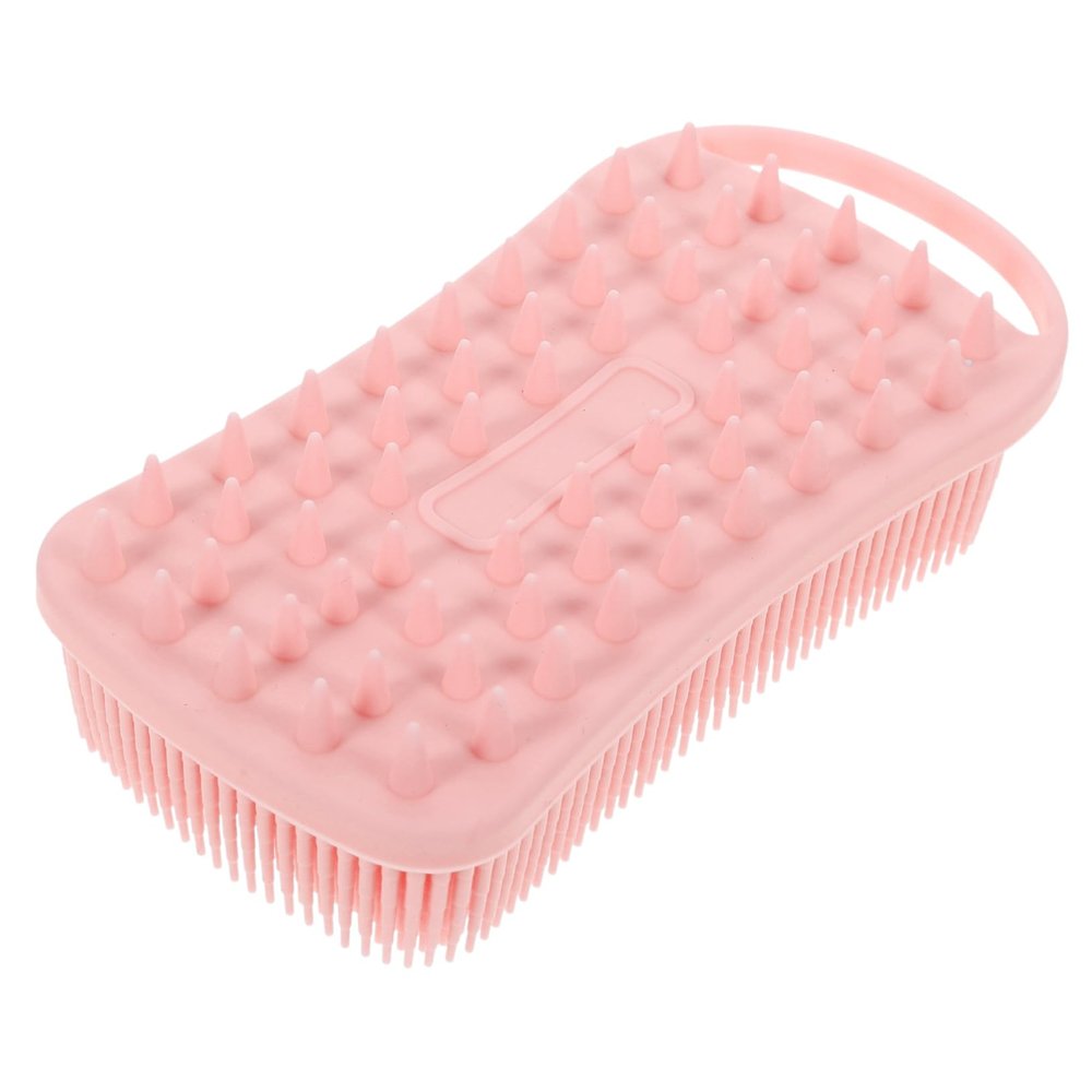 Silicone Bath Brush for Children with Loop, Gentle Scalp Massage, Pink