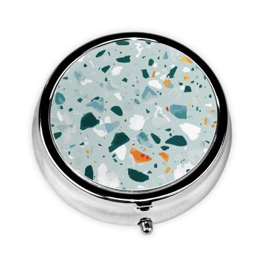 Terrazzo Marble Pastel Round Mini Pill Box