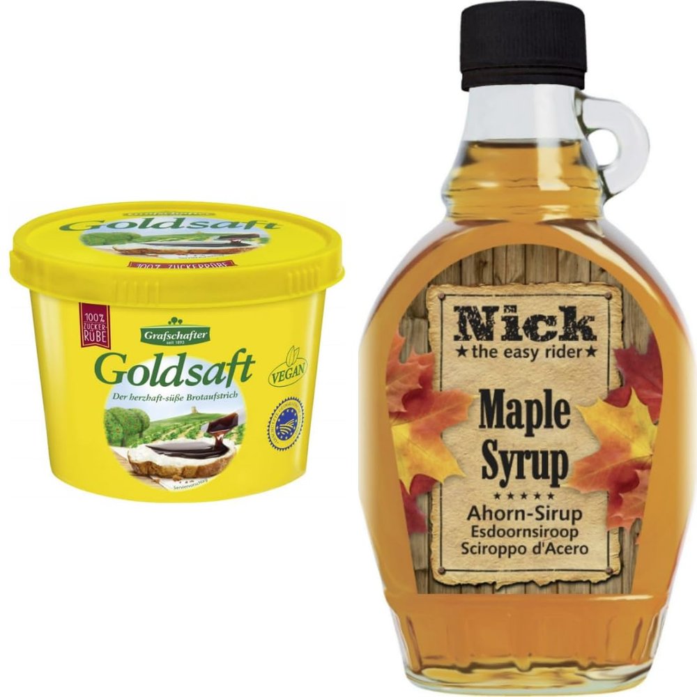 Pufai Grocery Maple Syrup 250 ml + Grafschafter Goldsaft Sugar Beet Syrup 225 g