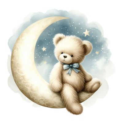 GRAZDesign Bear & Moon Wall Decal for Baby Room, 41 x 40 cm