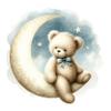 GRAZDesign Bear & Moon Wall Decal for Baby Room, 41 x 40 cm view 1