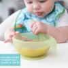 Bumkins Silicone First Feeding Set with Suction Base, Lid & Spoon, Jelly Green view 3