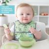Bumkins Silicone First Feeding Set with Suction Base, Lid & Spoon, Jelly Green view 4