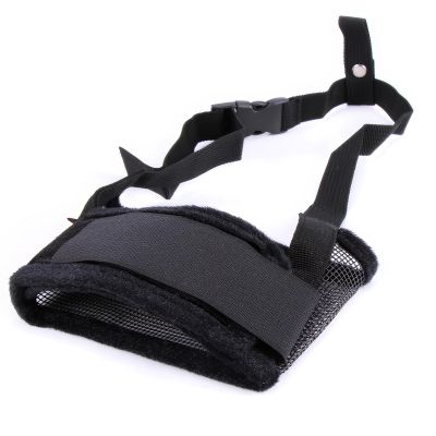 RTRTGS Nylon Dog Muzzle, Adjustable Loop, Breathable, Secure Fit for Small to Medium Dogs, Prevents Biting, Chewing, and Barking (L, Black)