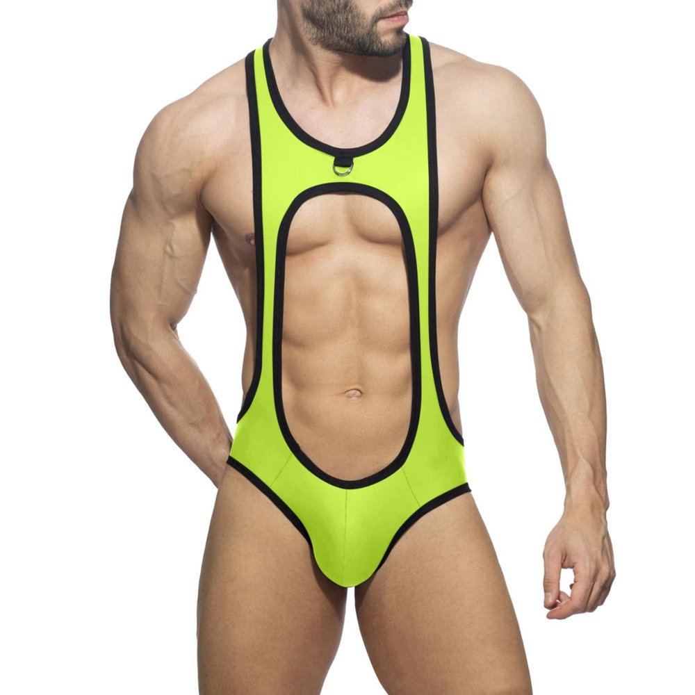 Duohropke Men's String Bodysuit, One-Piece Bikini Jockstrap Thong