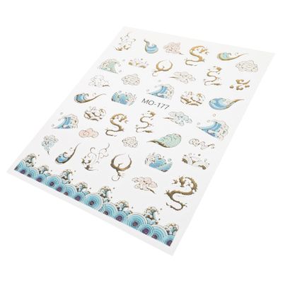 minkissy 1 Sheet Nail Art Stickers, DIY Salon Nail Decor, Year of the Dragon Nail Decals