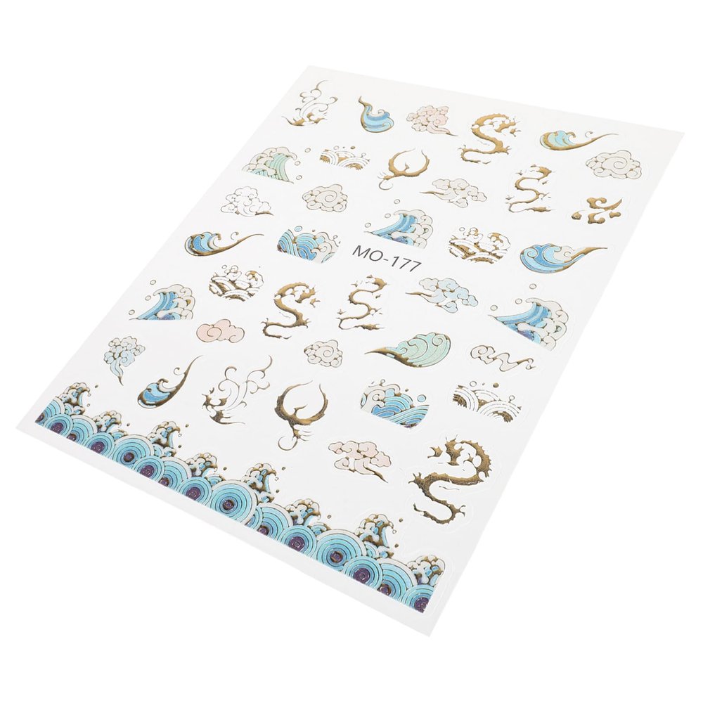 minkissy 1 Sheet Nail Art Stickers, DIY Salon Nail Decor, Year of the Dragon Nail Decals