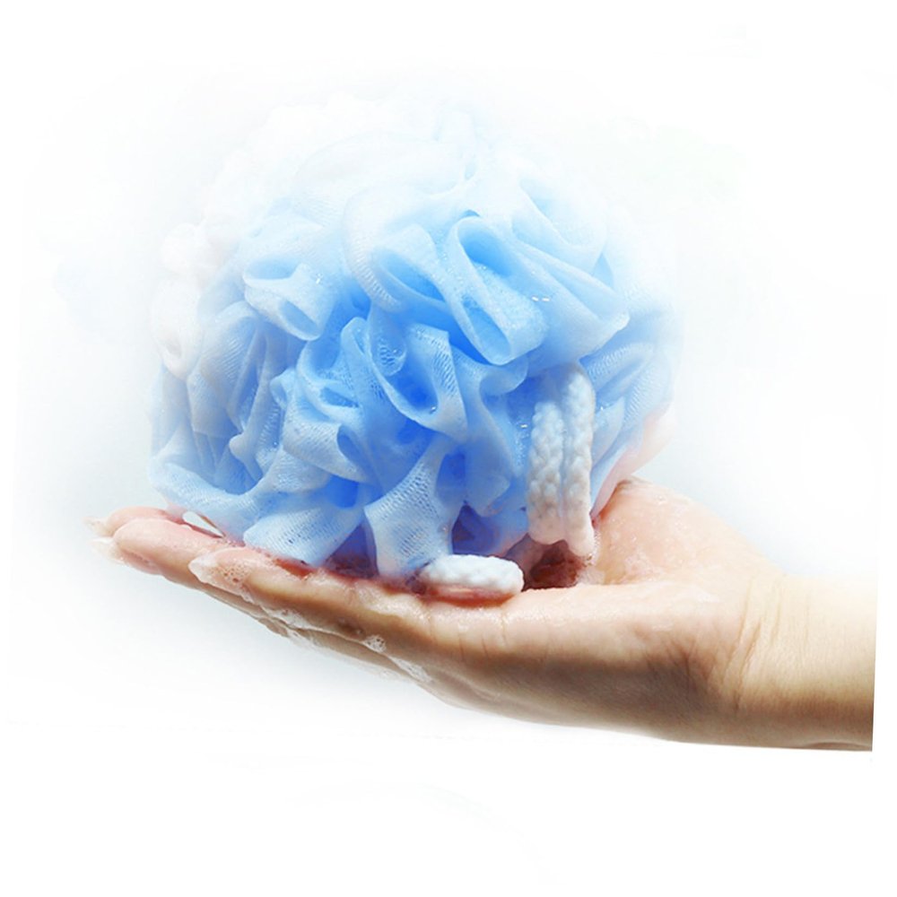 Shower Loofah Balls with Hanging Rope, PE and Cotton, 8-Piece Set