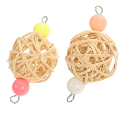 DOITOOL Hanging Rattan Ball Bird Toy