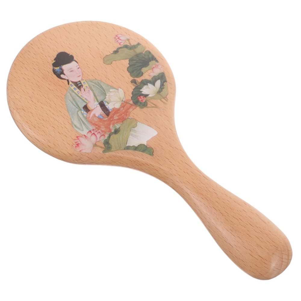 DOITOOL Wooden Hand Mirror, Portable Makeup Mirror