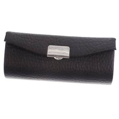 Portable PU Lipstick Holder with Mirror, Black Travel Case