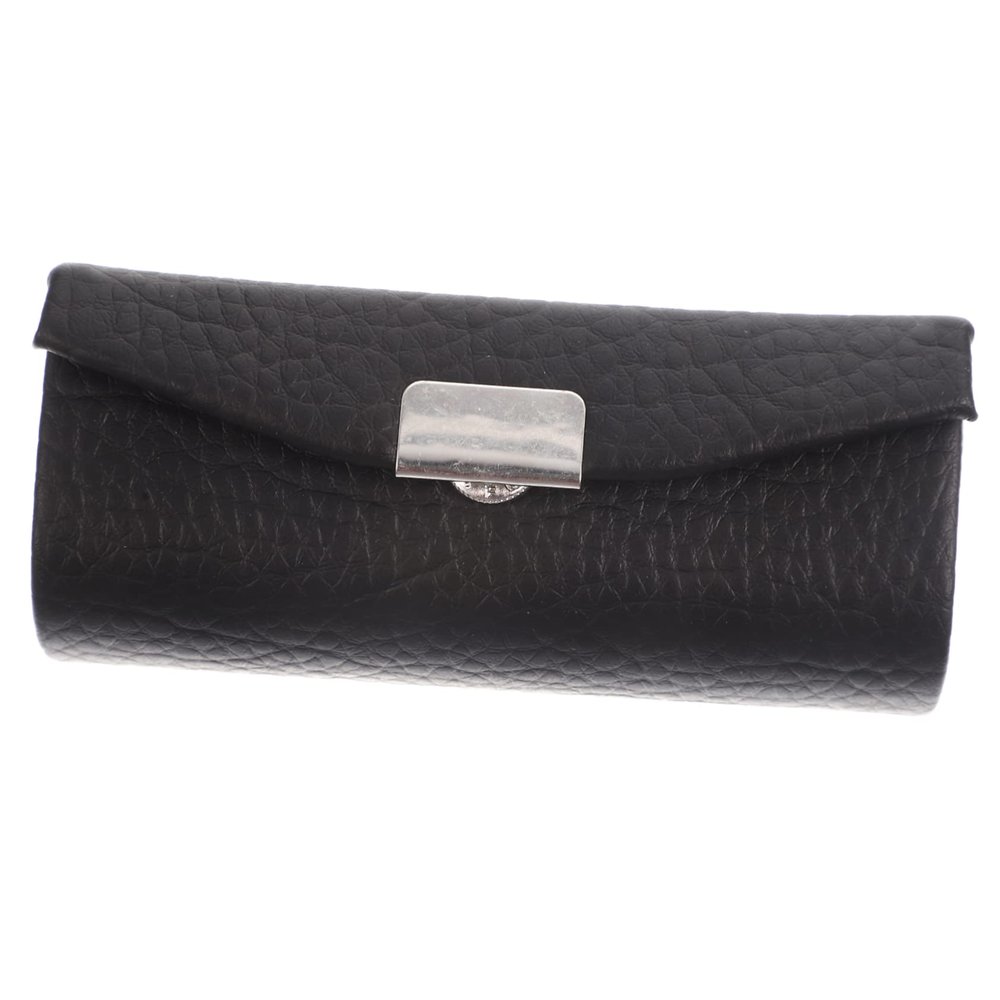 Portable PU Lipstick Holder with Mirror, Black Travel Case