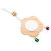 FRCOLOR Flower-Shaped Wooden Bird Mirror with Hook for Bird Cages view 1