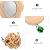 FRCOLOR Flower-Shaped Wooden Bird Mirror with Hook for Bird Cages view 2