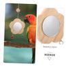 FRCOLOR Flower-Shaped Wooden Bird Mirror with Hook for Bird Cages view 3