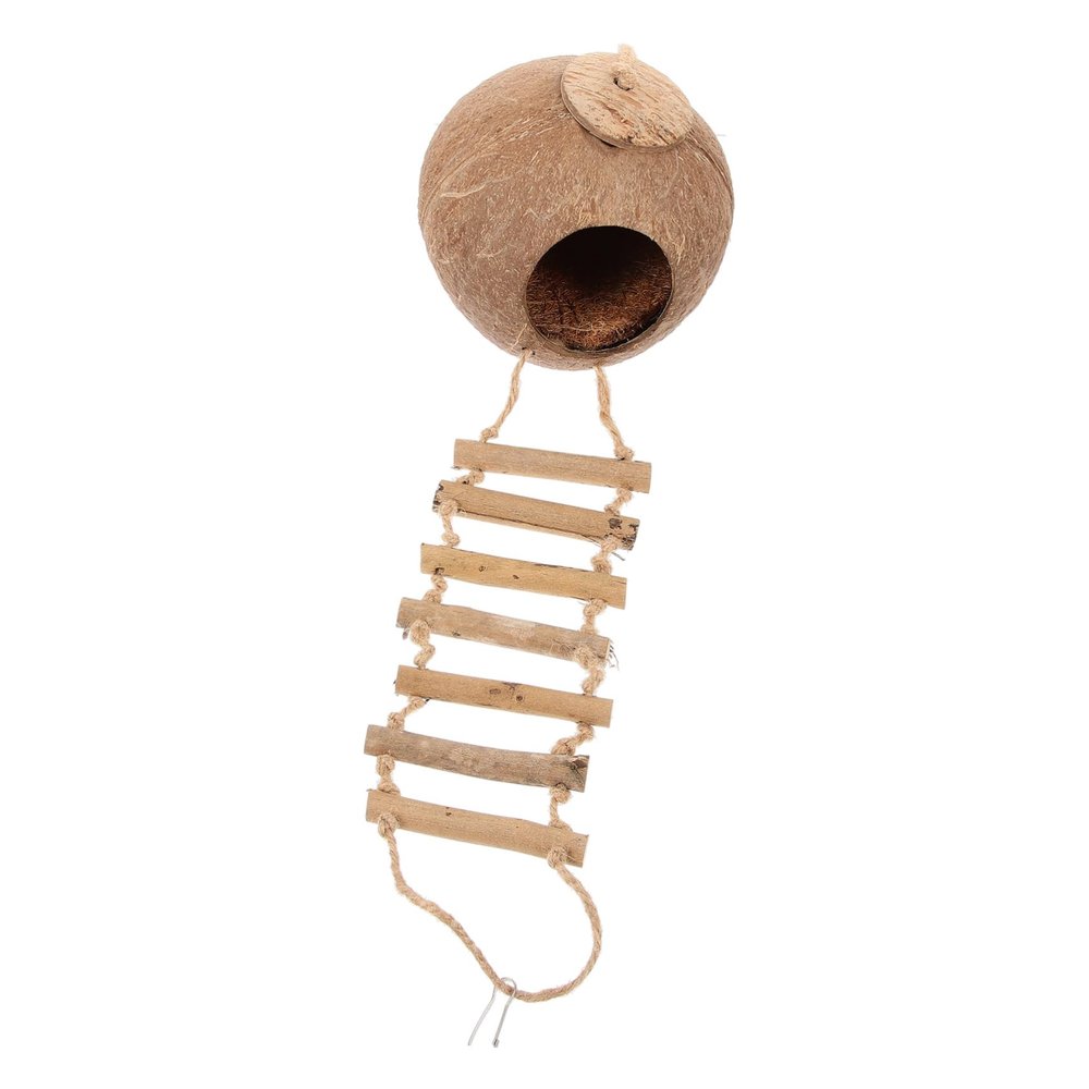 Beavorty Hanging Parrot Nest Made of Coconut Shell, Smooth Surface, Lightweight for Bird Cages and Breeding Nests