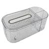 Rectangular Tissue Box Holder with Side Compartment and Lid view 1