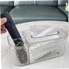 Rectangular Tissue Box Holder with Side Compartment and Lid view 3