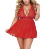 Women's Sexy Lingerie Set with Garters, Sheer Babydoll Bustier with Padded Cups view 1