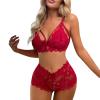 WILLBEST Women's Sexy Curvy Lingerie Set, Cotton Underwear, Babydoll with Bra, Turquoise view 1