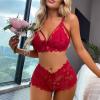 WILLBEST Women's Sexy Curvy Lingerie Set, Cotton Underwear, Babydoll with Bra, Turquoise view 2