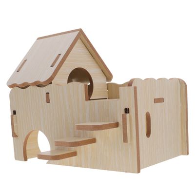 DOITOOL Wooden Guinea Pig House for Cages, Small Pet Bed for Playing and Sleeping
