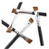 10 Angled Eyebrow Brushes with Wooden Handle, Nylon, Black view 2