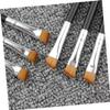 10 Angled Eyebrow Brushes with Wooden Handle, Nylon, Black view 3