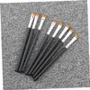10 Angled Eyebrow Brushes with Wooden Handle, Nylon, Black view 4