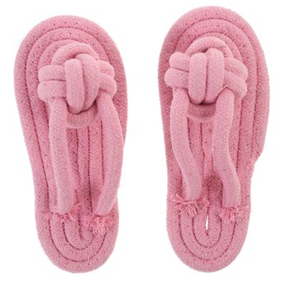 FRCOLOR Cotton Rope Dog Chew Toys, Slipper Shape, Yellow