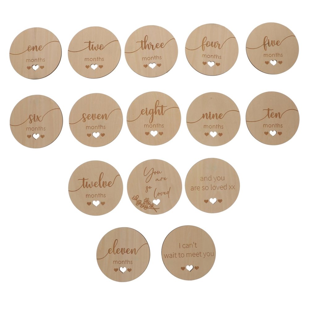 Abaodam Baby Growth Milestone Cards with Engraving