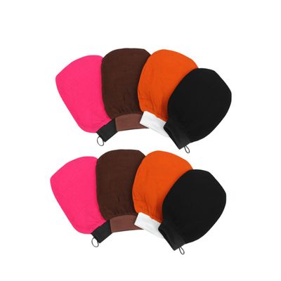 Housoutil 8-Piece Exfoliating Bath and Shower Glove Set, Coarse Texture, Random Colors