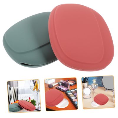 Housoutil 2-Piece Travel Makeup Sponge and Puff Holders, Silicone, Portable