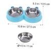 Blue Double Dog Bowl Set, Stainless Steel and Plastic view 2