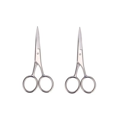 Beavorty 2-Piece Mustache Scissors for Men, Precision Beard and Mustache Trimming Scissors