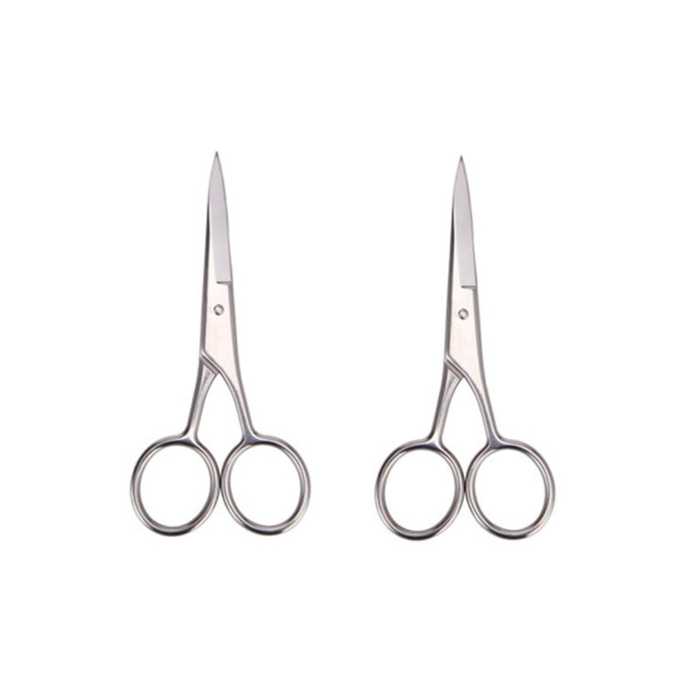 Beavorty 2-Piece Mustache Scissors for Men, Precision Beard and Mustache Trimming Scissors