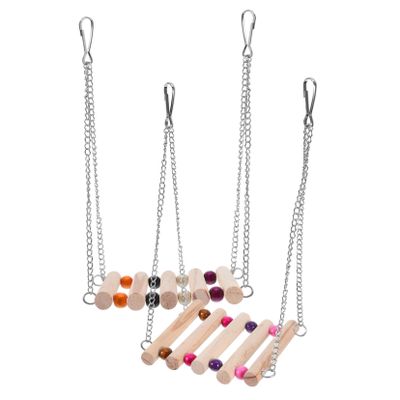 DOITOOL 2-Pack Parrot Swing with Chain and Wooden Bridge